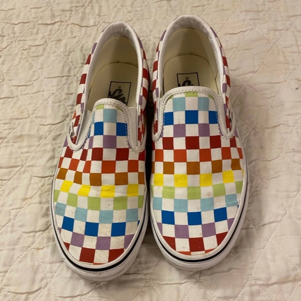 Vans rainbow Checkered Slip-On Shoes